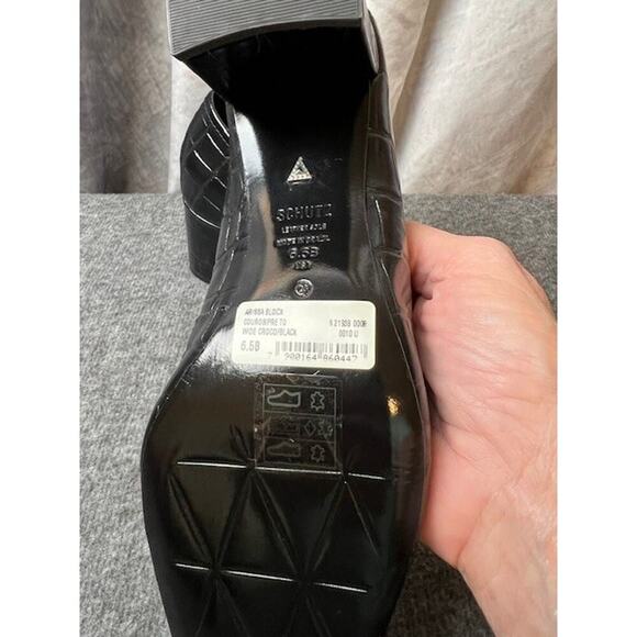 SCHUTZ Arissa Pump Black Croc Emboss Leather Size 6.5B NWT - Picture 7 of 9